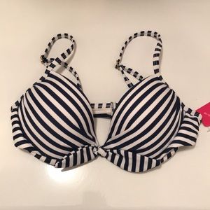 Striped push up bikini top